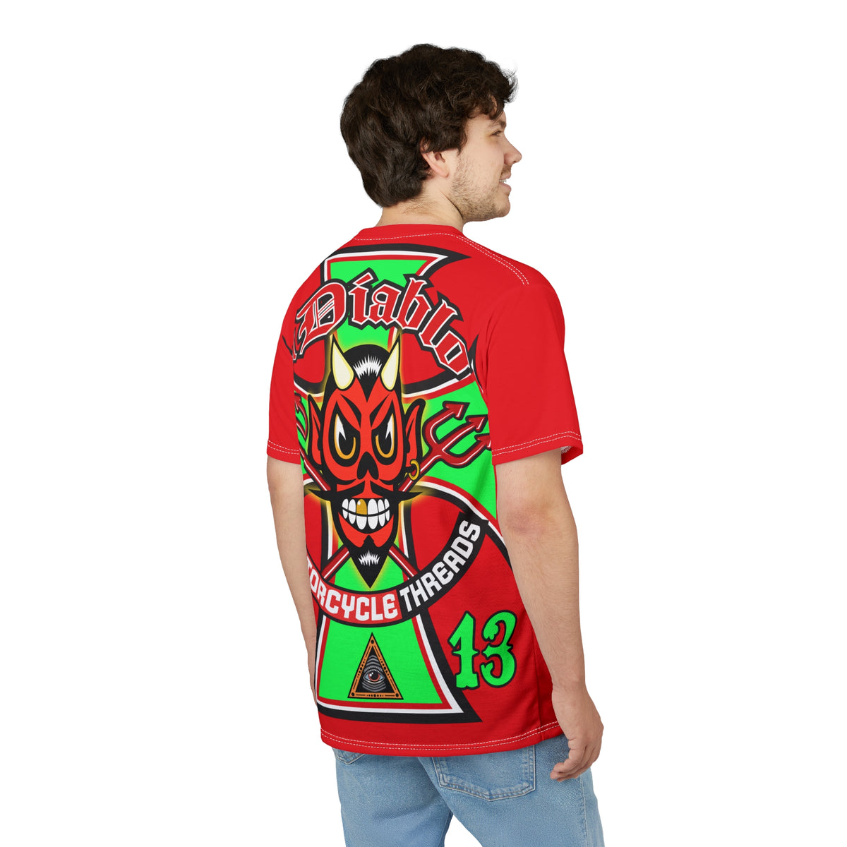 El Diablo Brand HiViz Super Tee - Brilliant Red, White and Floro Green for maximum visibility
