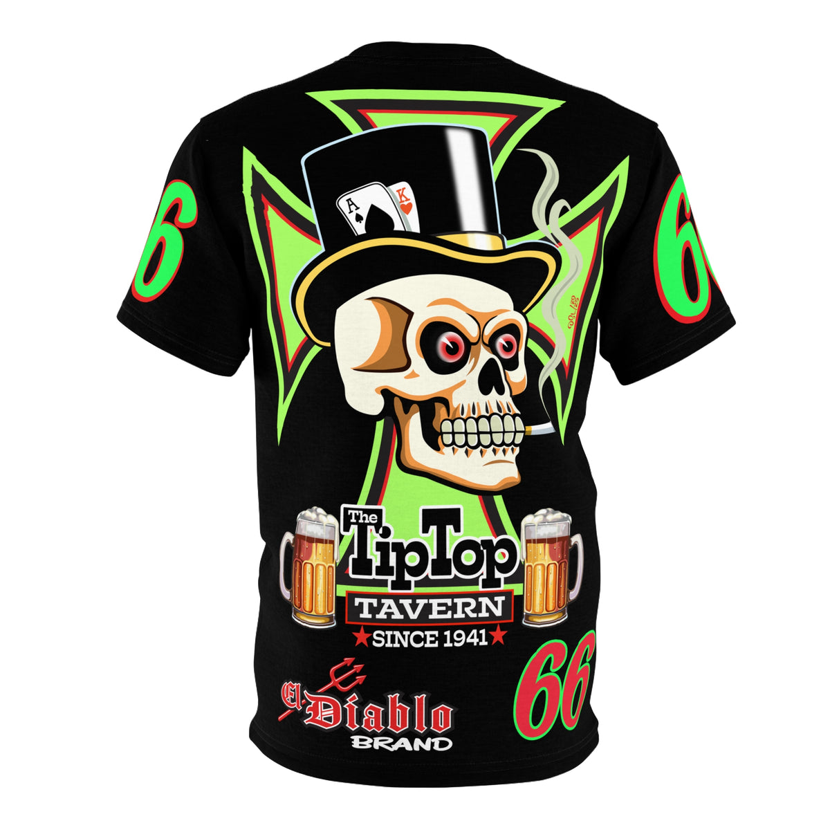 Tip Top Tavern Dive Bar Super Tee - Special Edition Lumina Green XL Graphics - America's Best Dive Bar - Bikes Beers Babes & Bros. - Biker Bar Tee