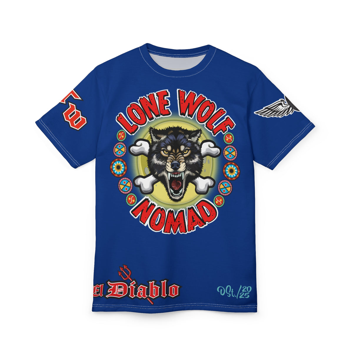 Lone Wolf Nomad HiViz Super Tee - For The Independent No Club Bikers For Life