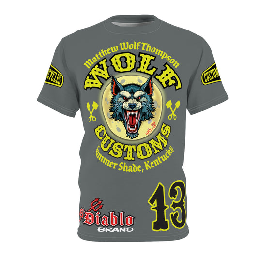 SRT MWT Wolf Customs 13 HiViZ Lumina Graphics -- Super Riding Tee — Retro Motorcycle Club Shirt, The Best Biker Riding Tee EVER !!!