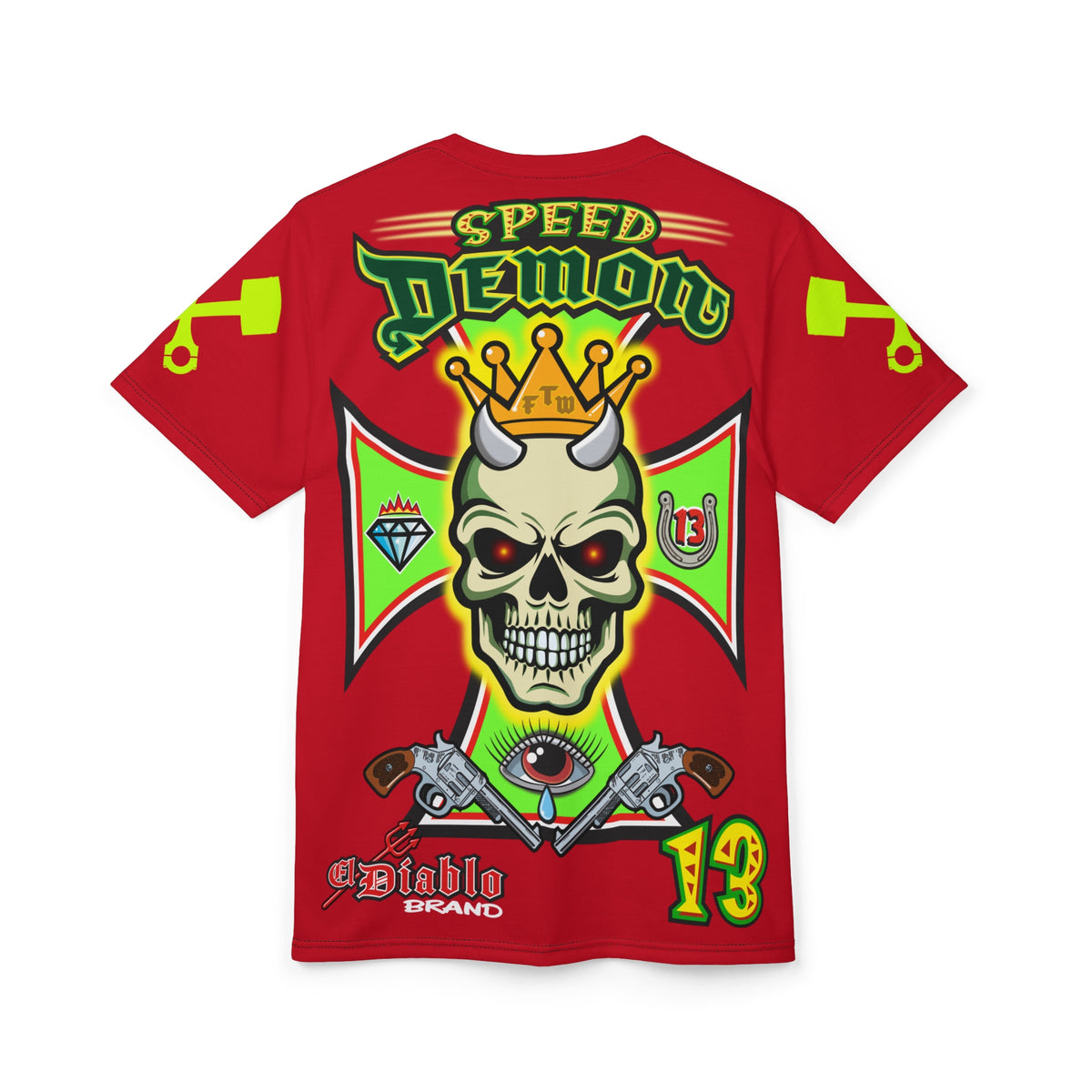 Speed Demon Hellfire HiViz Super Tee - THE Perfect Motorcycle Riding Tee - High Comfort & Perfect Fit Super Tee