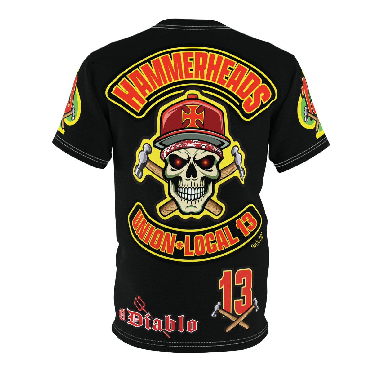 SRT Hammerheads Union Local 13  -  Custom Motorcycle Super Riding Tee - Super Comfort and Fit