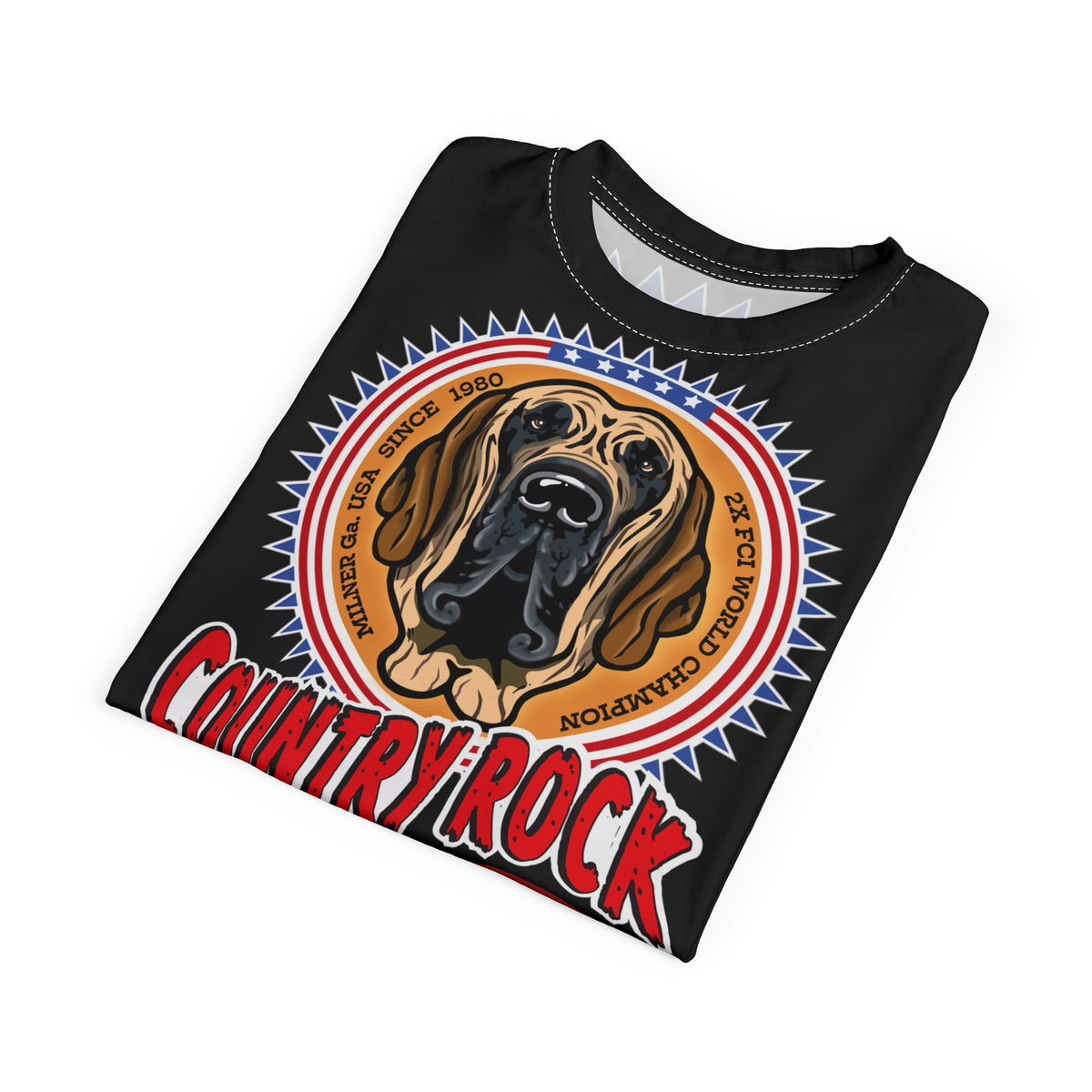 Country Rock Dog Graphic Super Tee — El Diablo Brand Paw Print T-Shirt