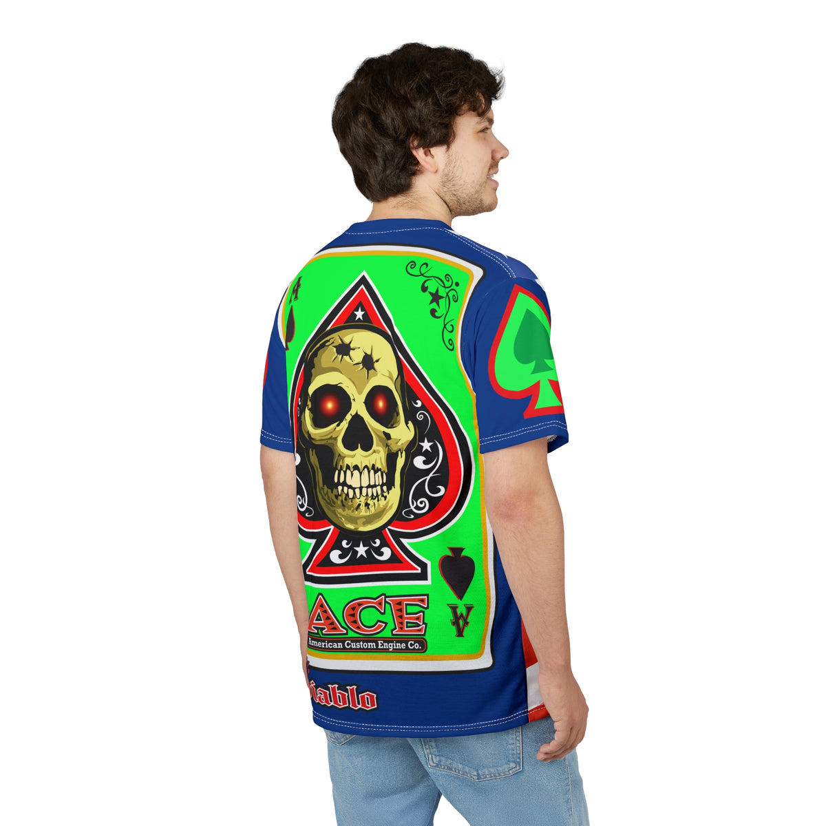 American Custom Engines ACE Americana Cut - Special Lumina Green  Ace of Spades Death Card High visibility Graphics