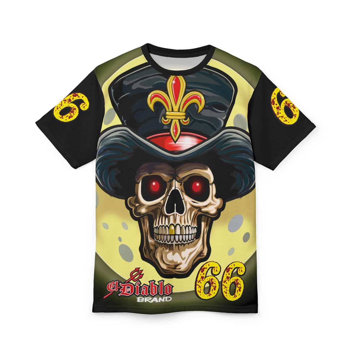 Voodoo Custom Motorcycles Black Magic XL HiViz Graphics Tee, Edgy Graphic Biker Shirt