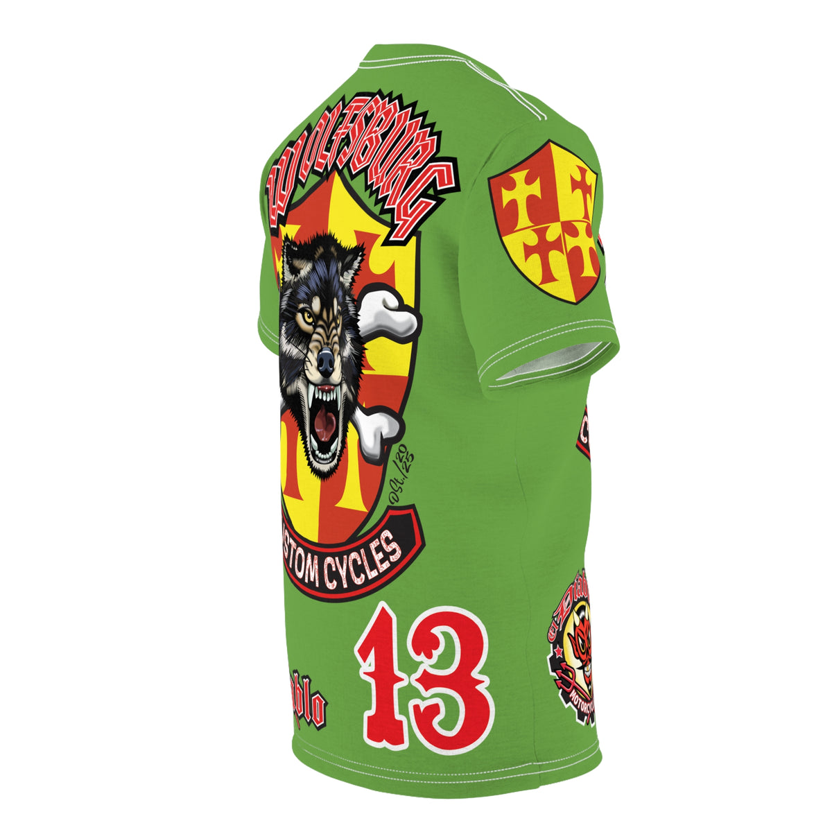 Wolfsburg Custom Cycles HiViz Graphic Super Tee for Bikers