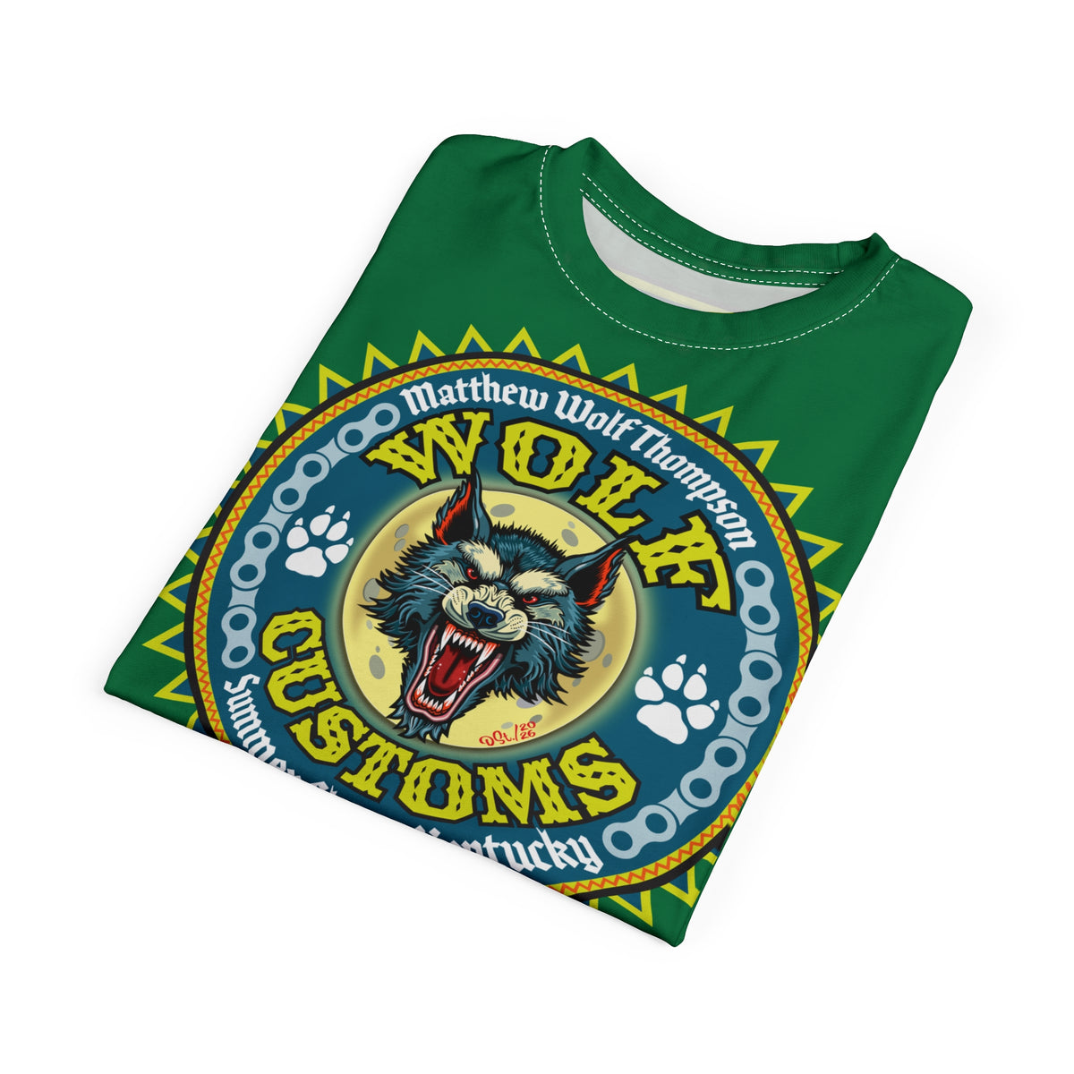 MWT Wolf Customs '66 Graphic HiViZ Super Tee — Retro Motorcycle Club Shirt, The Best Biker Riding Tee EVER !!!