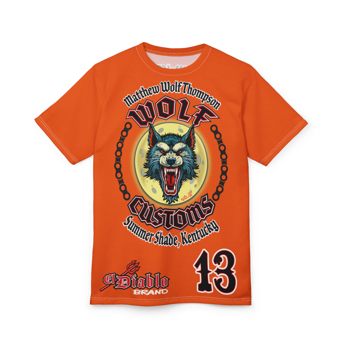 MWT Wolf Customs Motorcycles Super Tee — Viciously Cool High Performance Motorcycle Riding Shirt