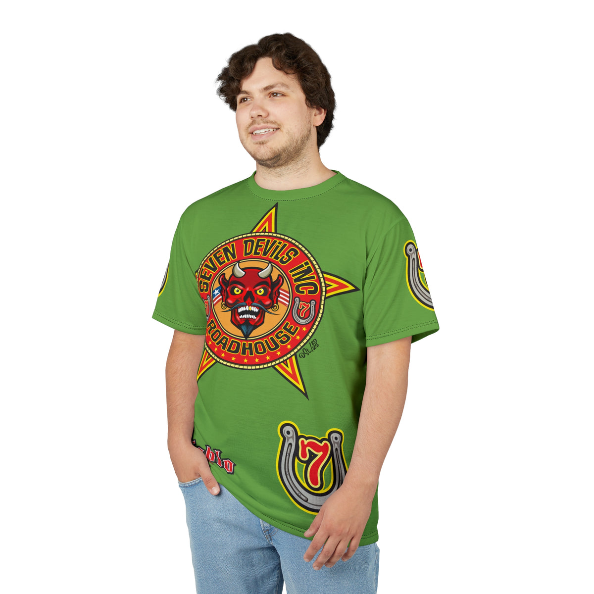 Seven Devils Inc. Roadhouse HiViz Graphic Super Tee - Motorcycle Custom Riding Tee