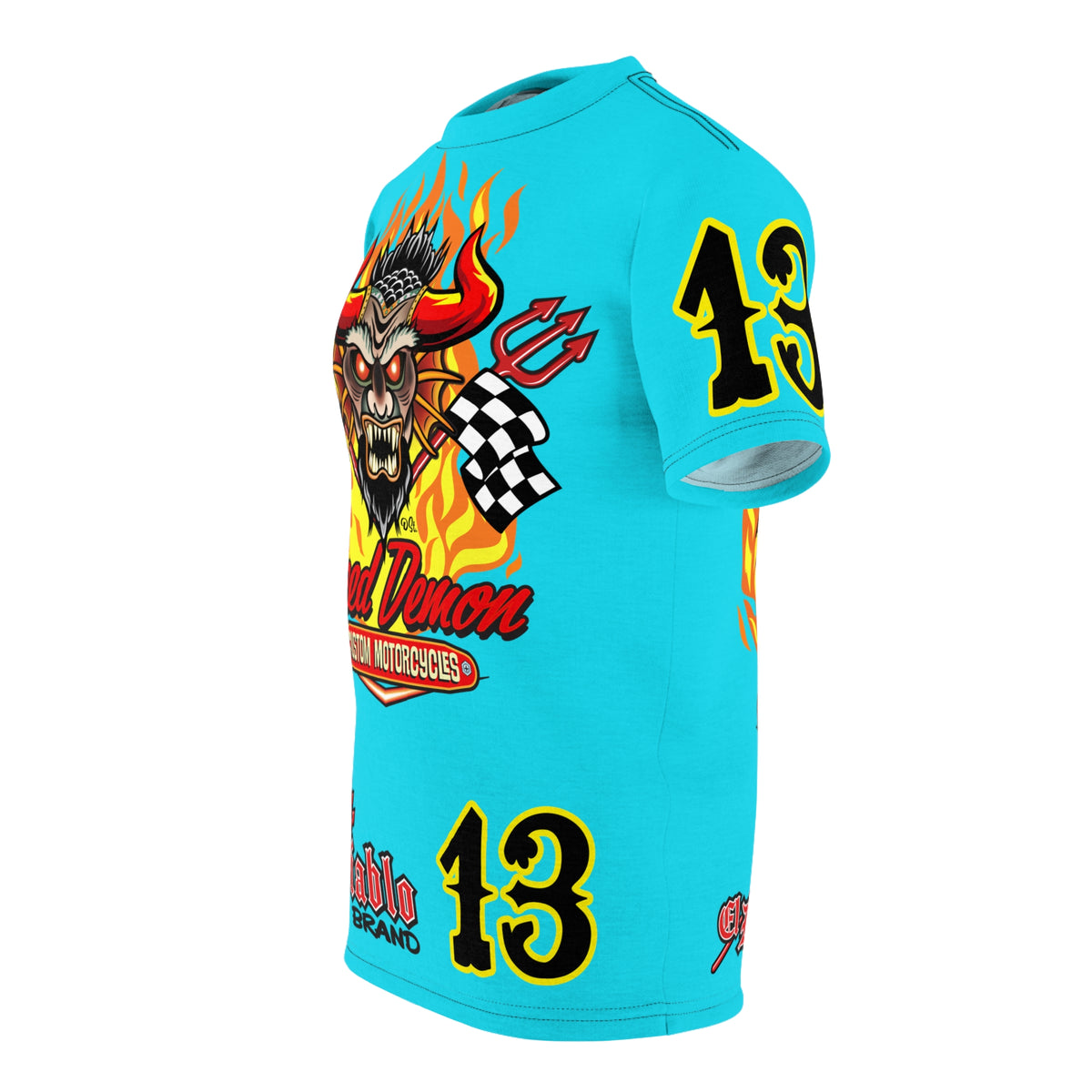 Speed Demon Customs Ice Blue Super Tee — Extreme Edgy Graphics - Bad Attitude Custom Biker Riding Gear