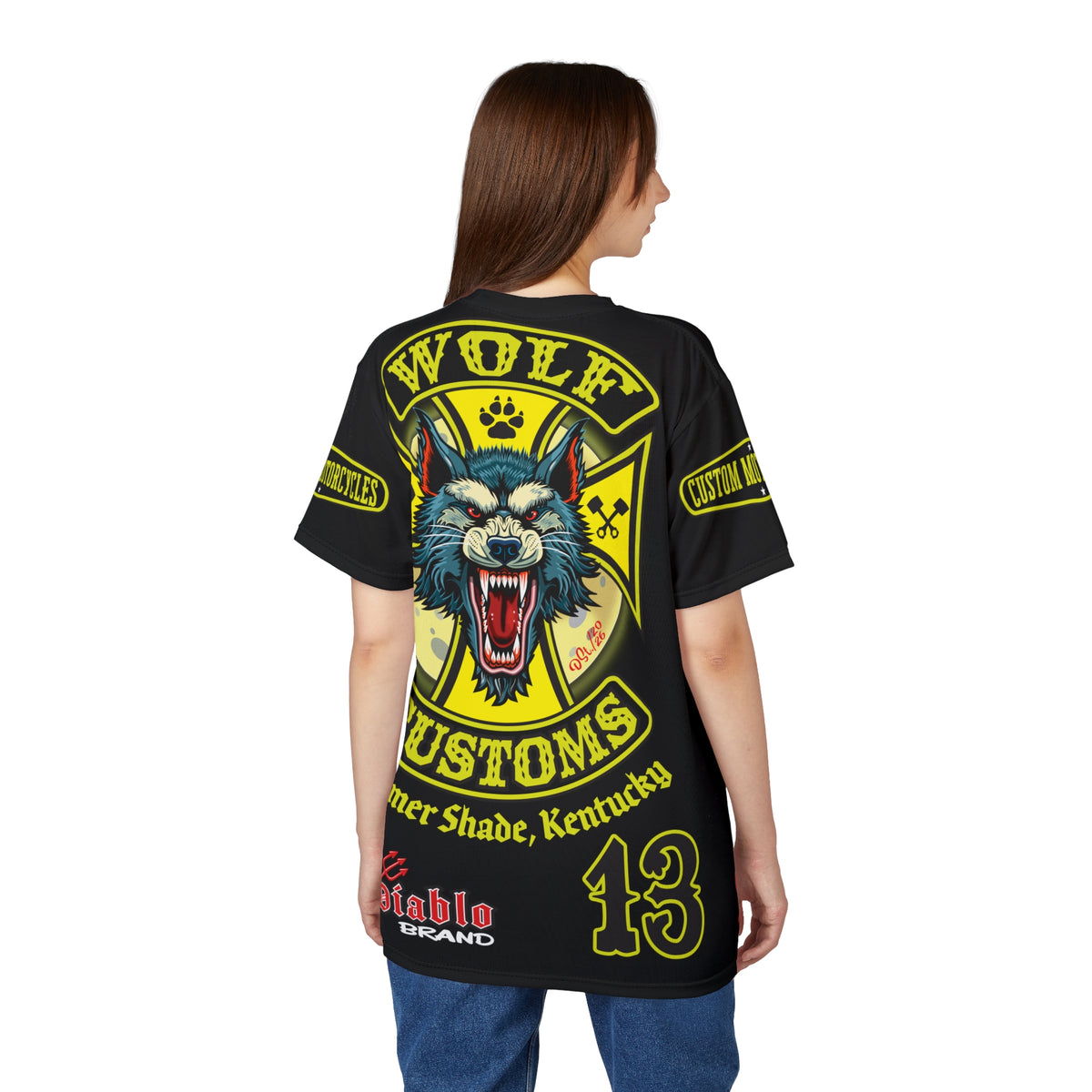 MWT Wolf Customs  INTIMIDATOR SPECIAL EDITIOM  13 Black & XLWOLF Graphics- Super Riding Tee —  The Best Biker Riding Tee EVER !!!