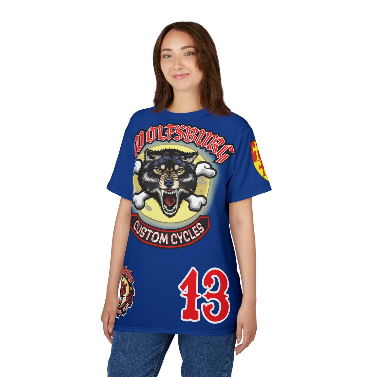 Wolfsburg Custom Cycles HiViz Graphic Super Tee for Bikers