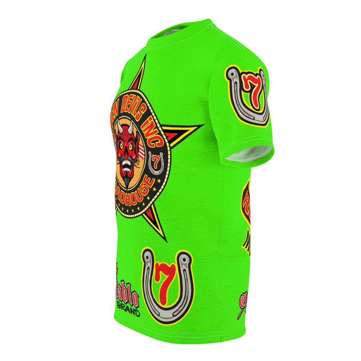 Very Special Seven Devils Inc. Roadhouse HiViZ Lumina Graphic Tee -  Motorcycle Custom Riding Super Tee