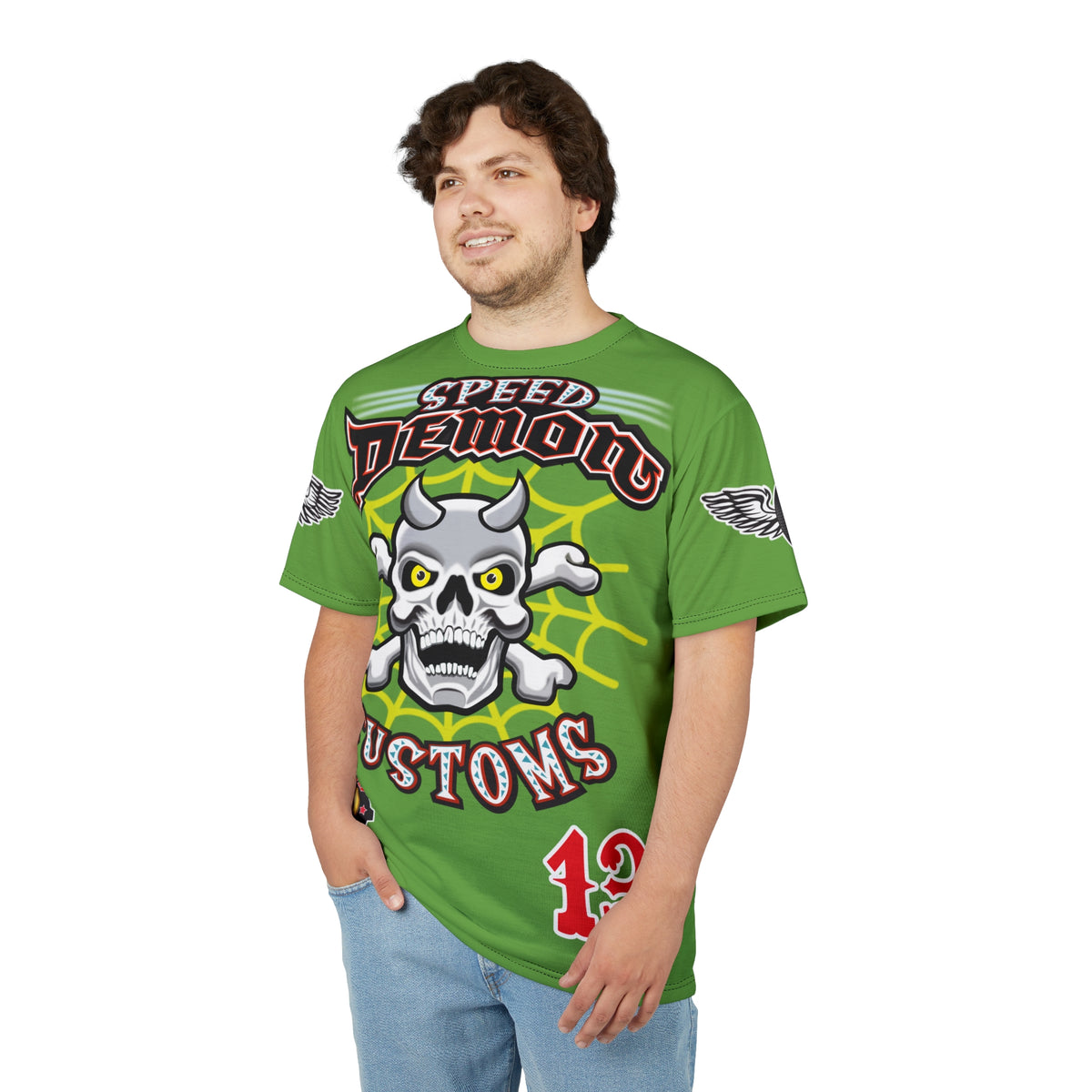 Speed Demon Customs Spectacular HiViz Super Tee - Devilishly Demented Bold Biker Design