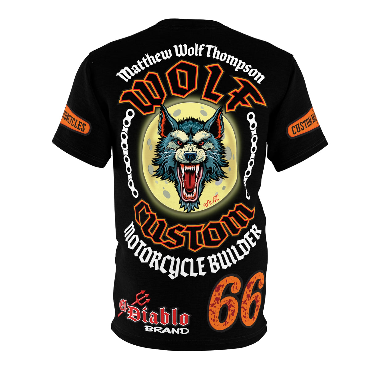 MWT Wolf Custom Motorcycles Super Tee — Viciously Cool High Performance Motorcycle Riding Shirt