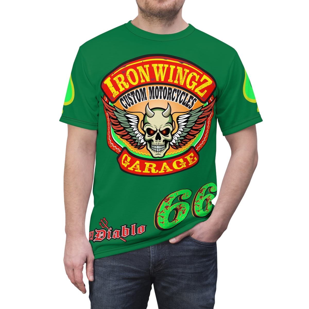 Iron Wingz Custom Motorcycle Unisex Super Tee - Bold Graphic Tee for Bikers