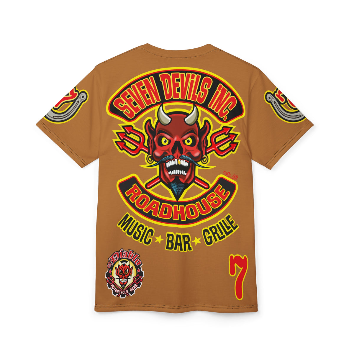 Seven Devils Inc. Roadhouse Graphic Tee - Motorcycle Custom Riding Super Tee