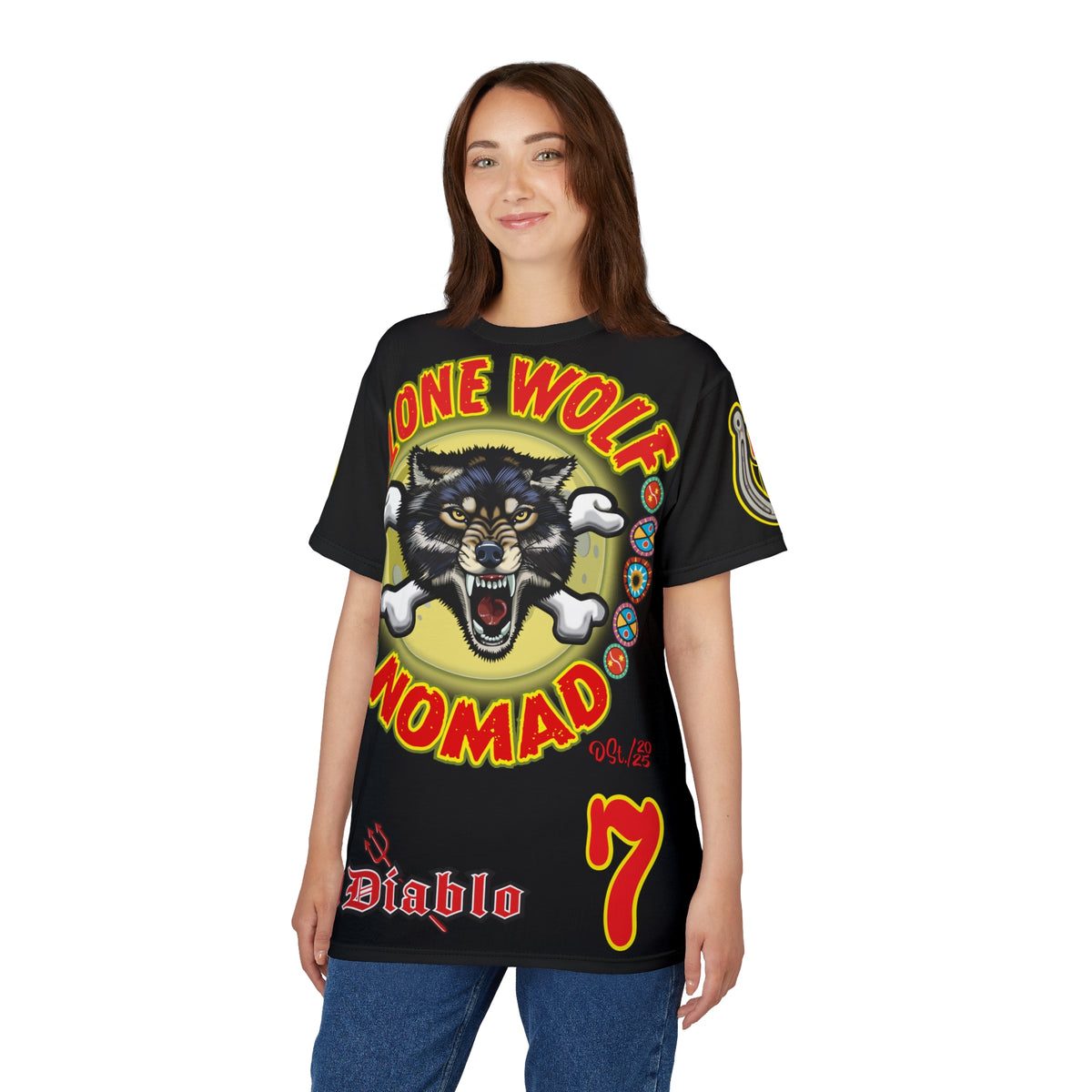 Lone Wolf Nomad HiViz Super Tee - Special Design for Independent No Club Riders