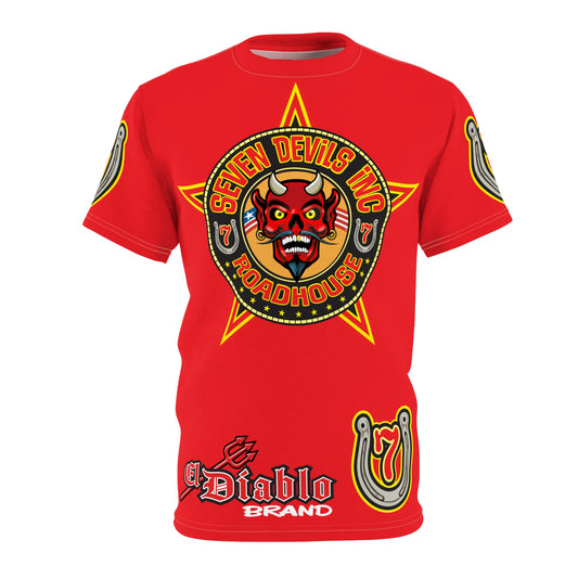 Seven Devils Inc. Roadhouse HiViz Motorcycle Custom Riding Super Tee