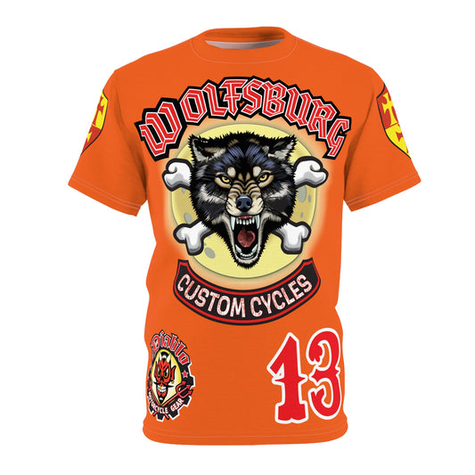 Wolfsburg Custom Cycles HiViz Graphic Super Tee for Bikers