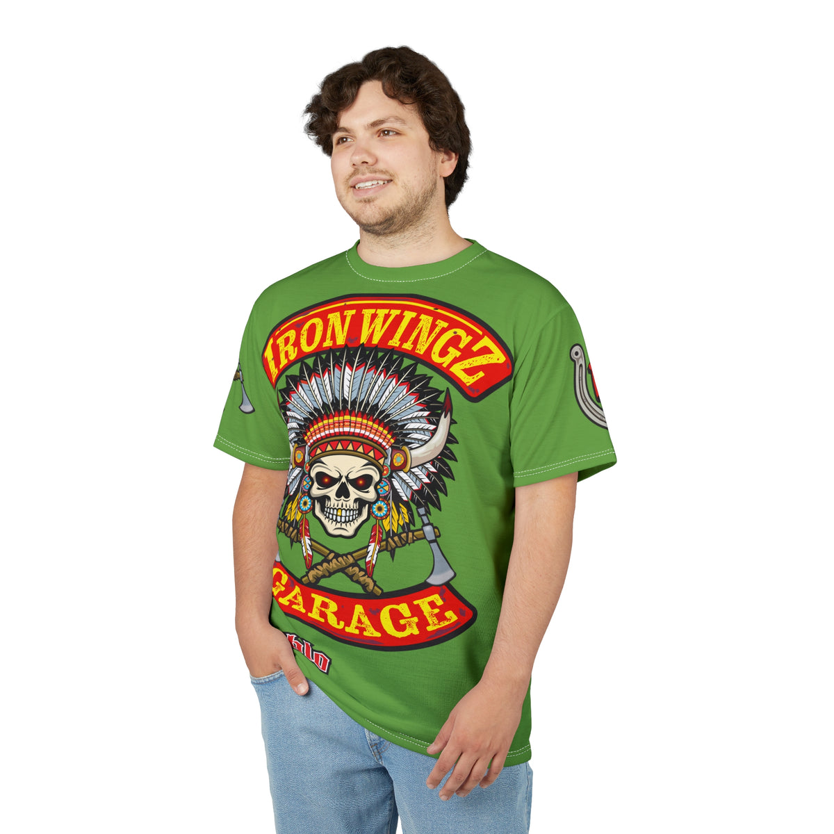 Iron Wingz Garage HiViZ Motorcycle Rider Super Tee