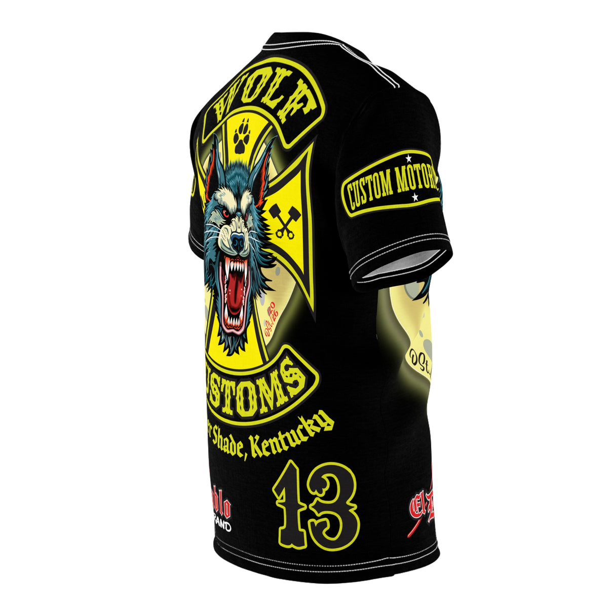 MWT Wolf Customs  INTIMIDATOR SPECIAL EDITIOM  13 Black & XLWOLF Graphics- Super Riding Tee —  The Best Biker Riding Tee EVER !!!
