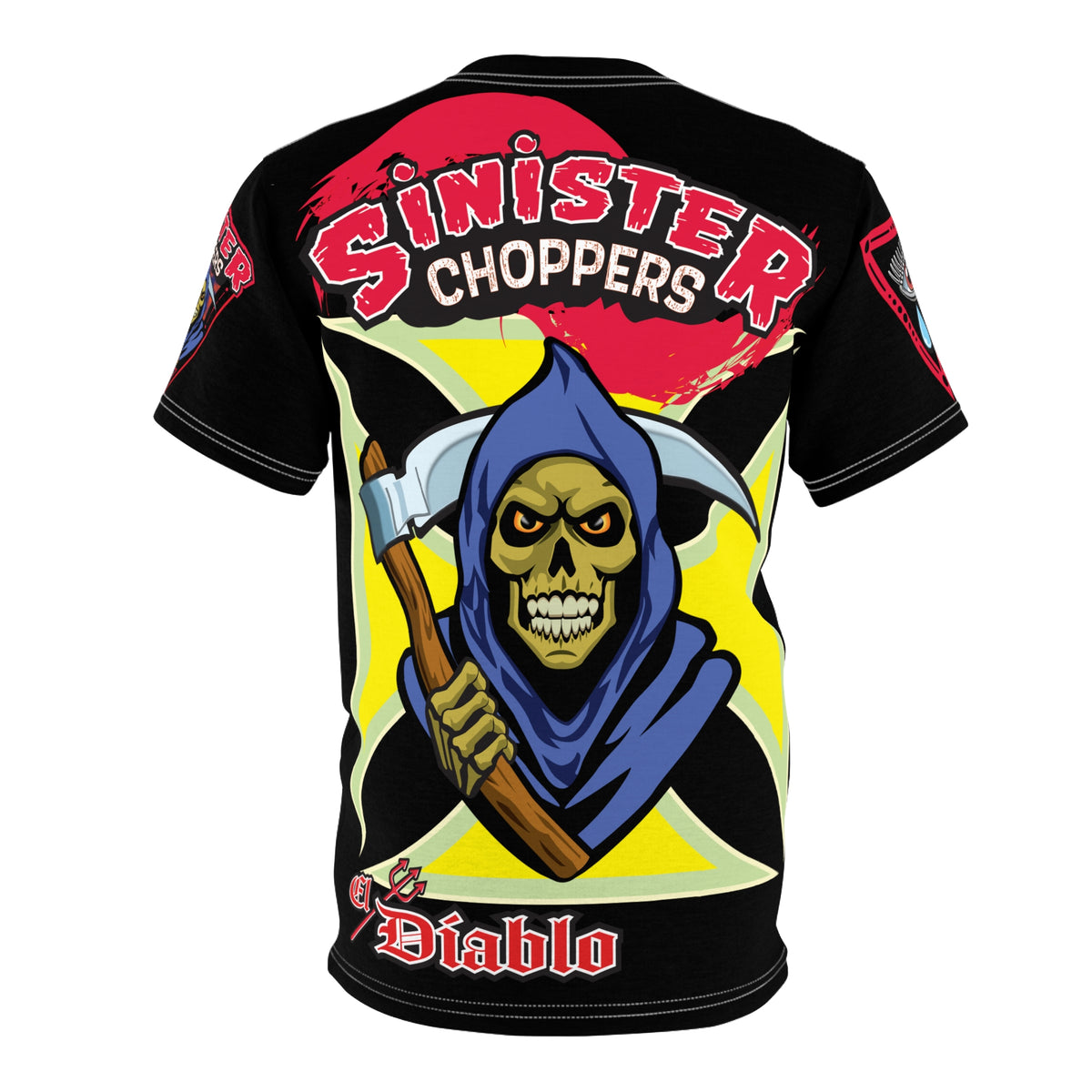 Sinister Choppers HiViz Super Tee - The Dark Reaper Rides Again !!!!