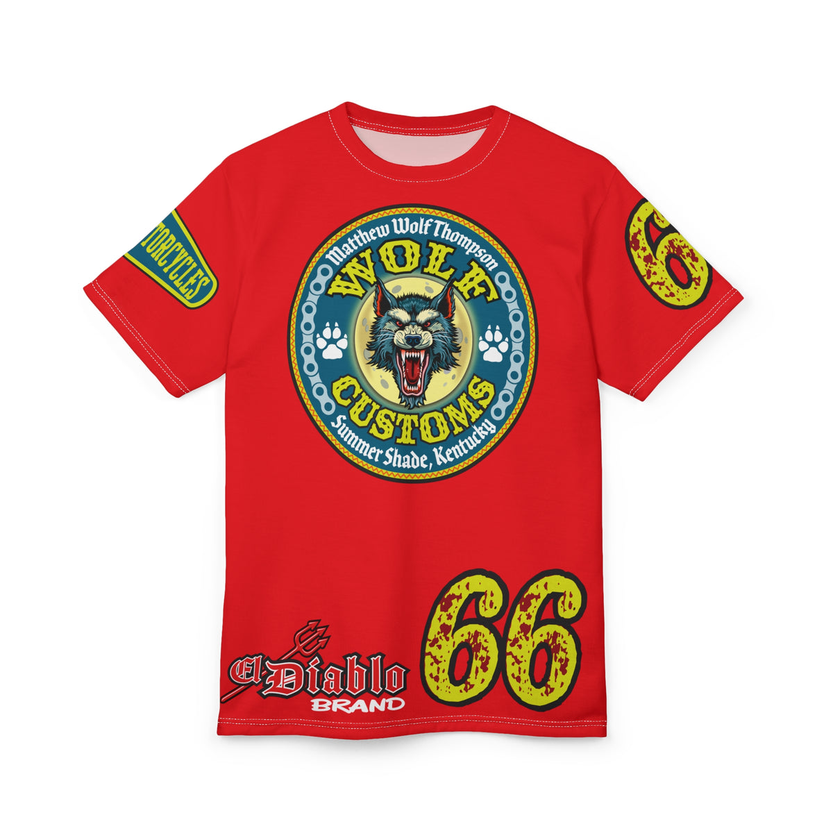 MWT Wolf Customs '66 Graphic Super  Tee — Retro Motorcycle Club Shirt The Best Biker Riding Tee EVER !!!