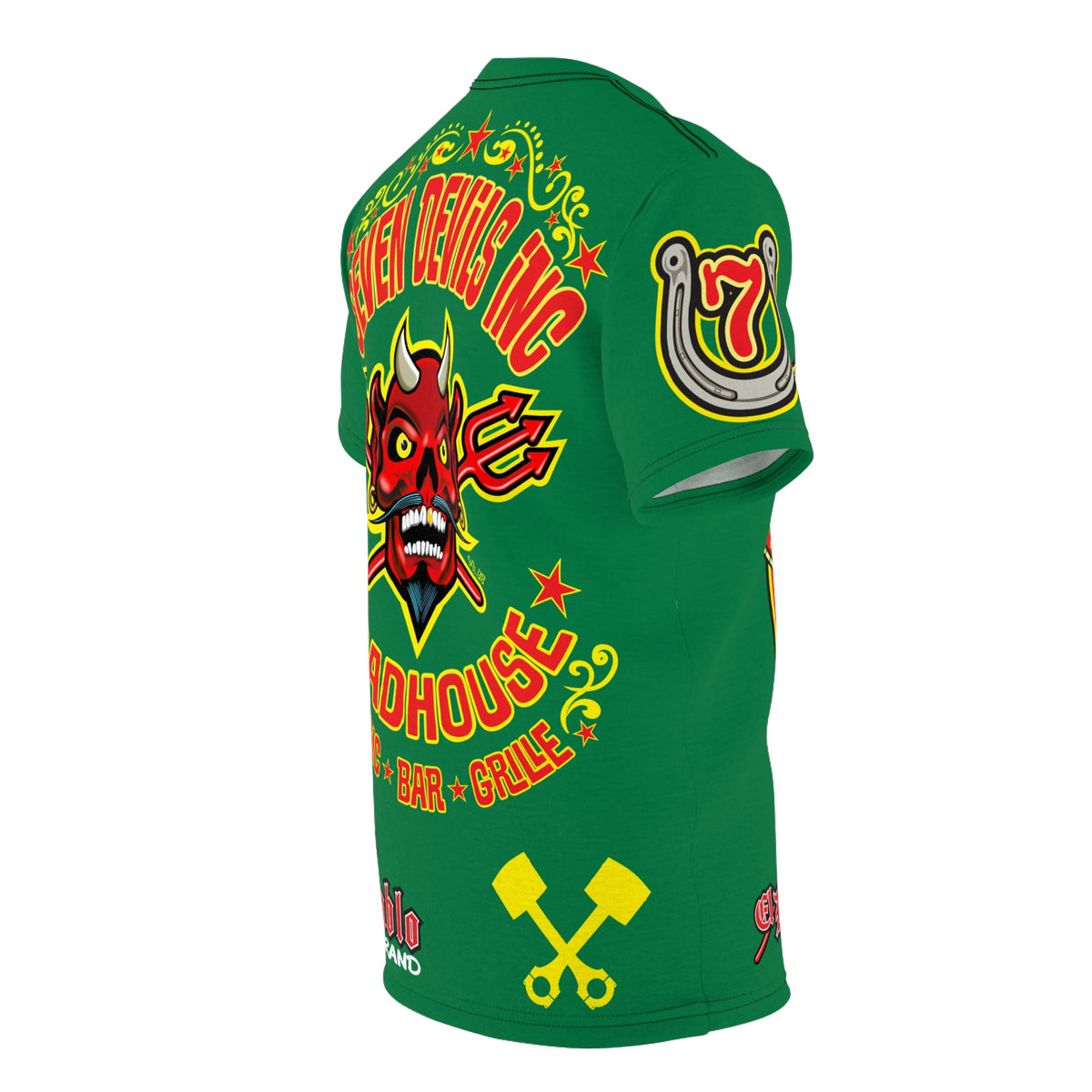 Seven Devils Inc. Roadhouse Deluxe HiViz Graphic Tee - Motorcycle Custom Riding Super Tee