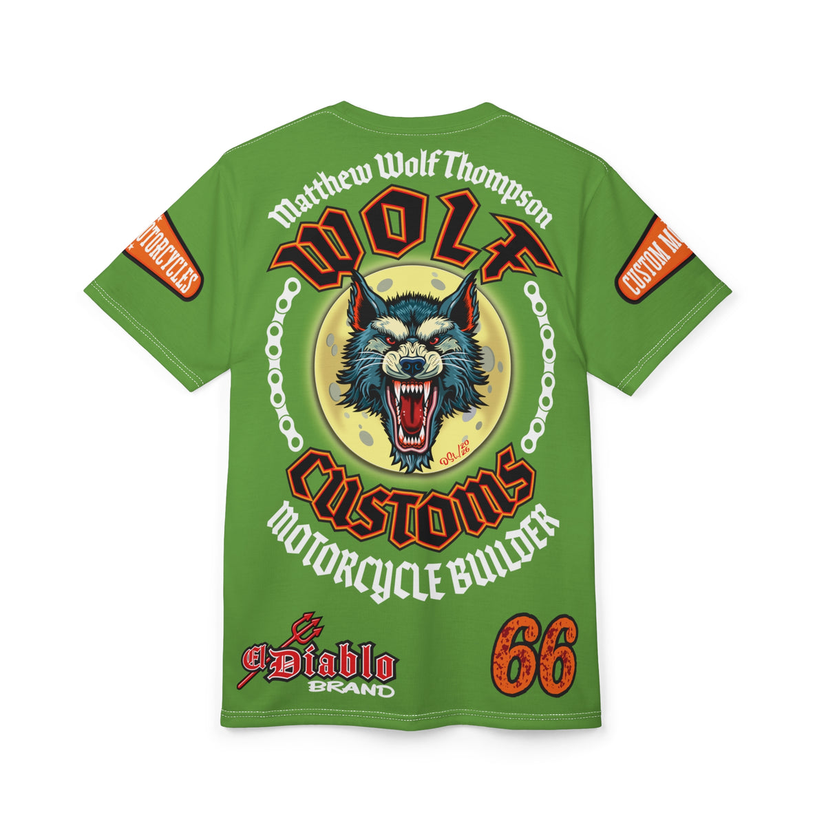SRT MWT Wolf Custom Motorcycles Super Riding Tee - Viciously Cool High Performance Motorcycle Riding Shirt