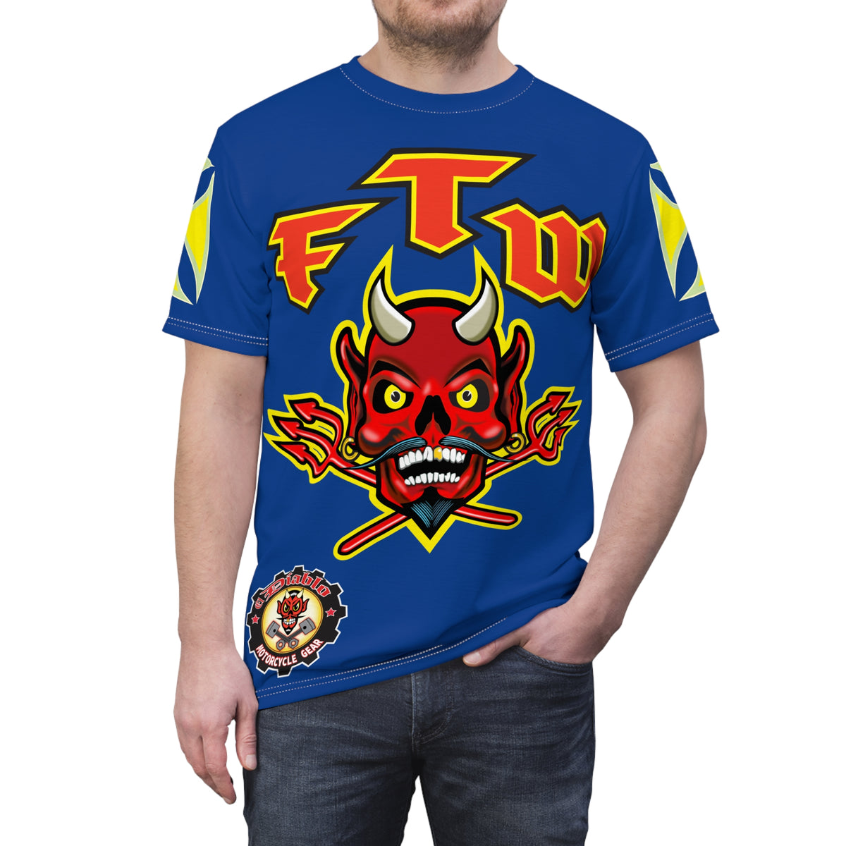 FTW Motorcycle Riders Super Tee - Edgy HiViz Colour Graphics - Show Your Attitude in Style