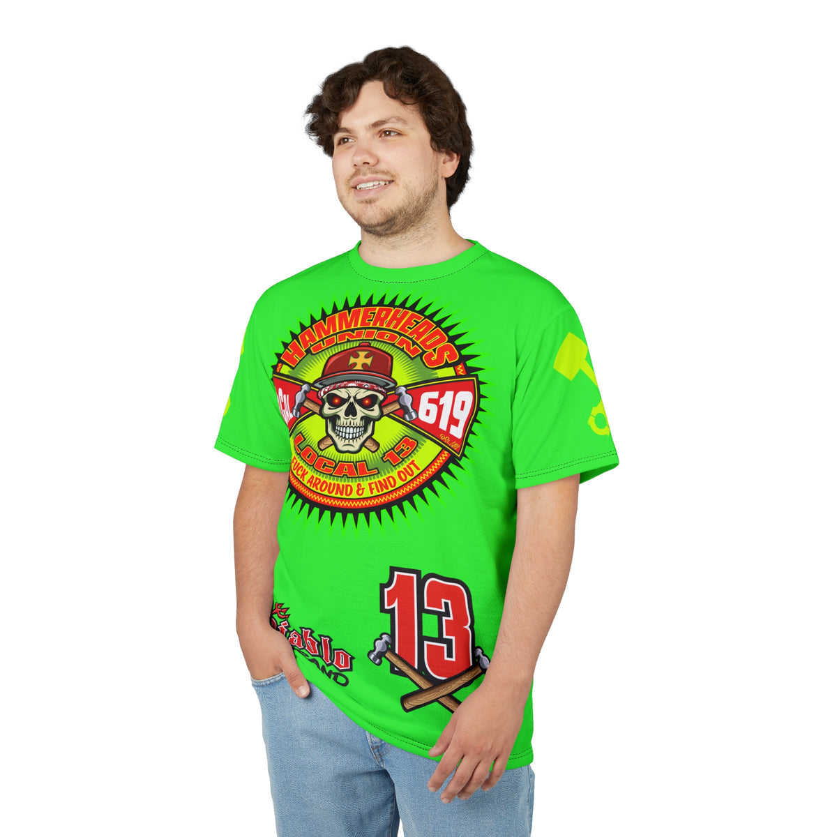 Very Special Hammerheads Union Local 13 - SoCal 619 Special Edition - Custom HiViz Motorcycle Riding Tee Shirt _ Super Comfort and Fit