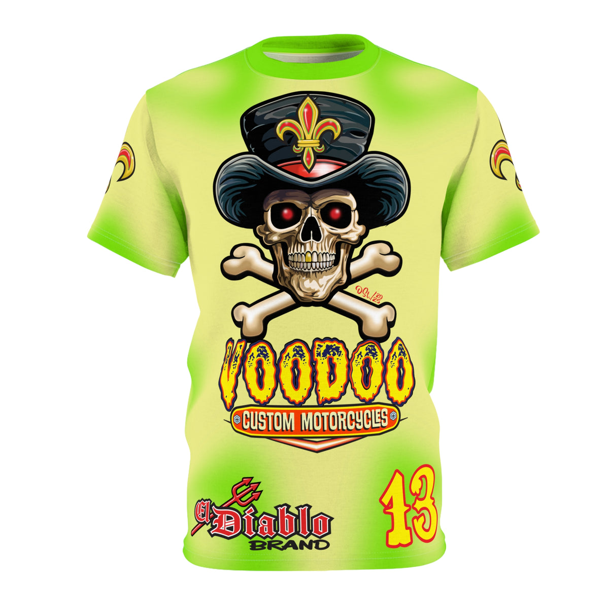 Voodoo Custom Motorcycles HIVIZ TYE DYE BLAST SUPER RIDING TEE - Look Cool, Ride Cool In our Finest Biker Riding Tee
