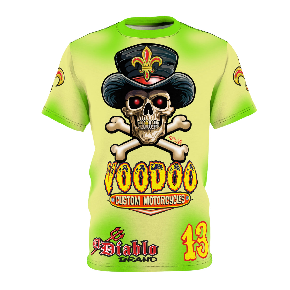 Voodoo Custom Motorcycles HIVIZ TYE DYE BLAST SUPER RIDING TEE - Look Cool, Ride Cool In our Finest Biker Riding Tee