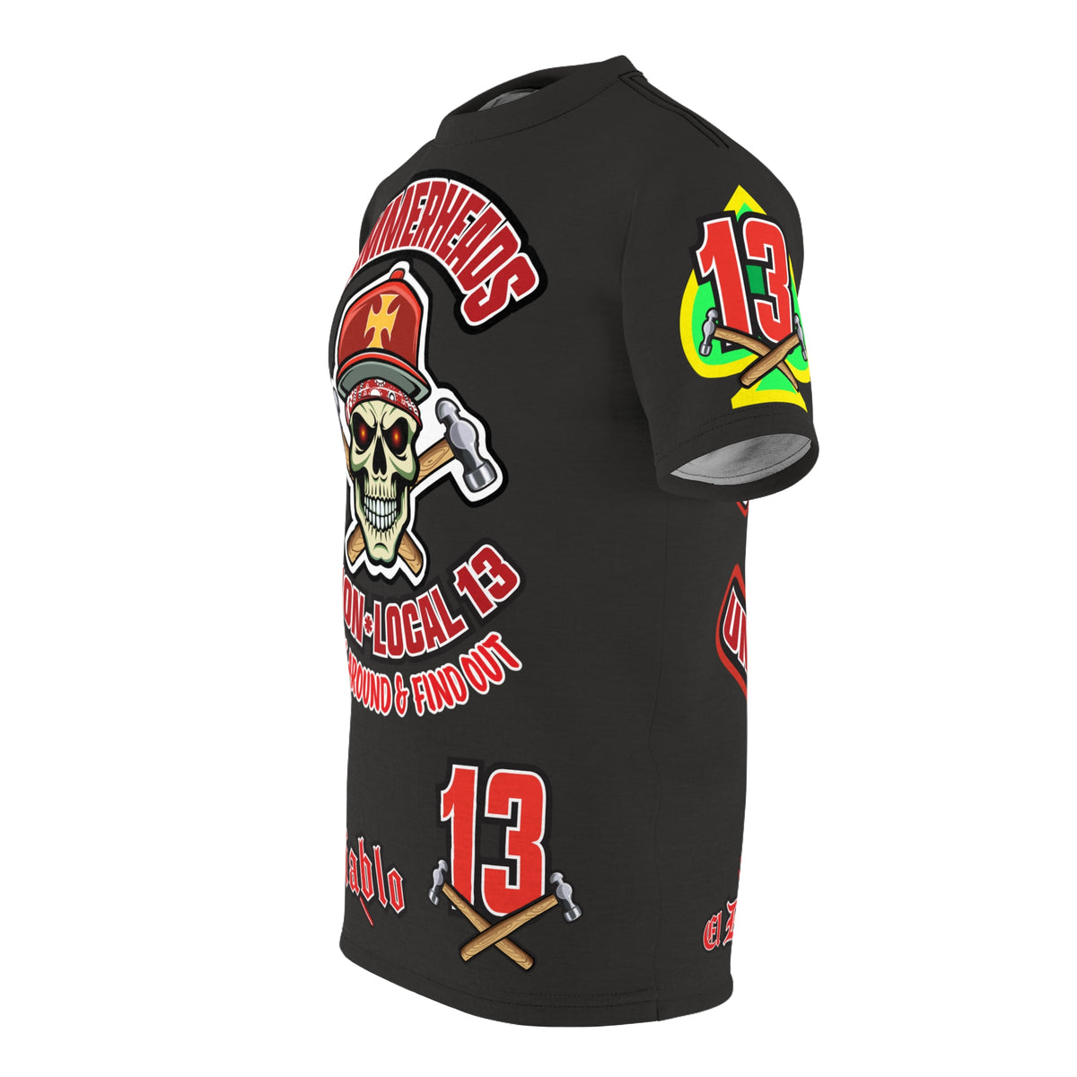Very Special Hammerheads Union Local 13 - GIANT GRAPHICS !!!!!! - Custom  Motorcycle Riding Tee Shirt _ Super Comfort and Fit