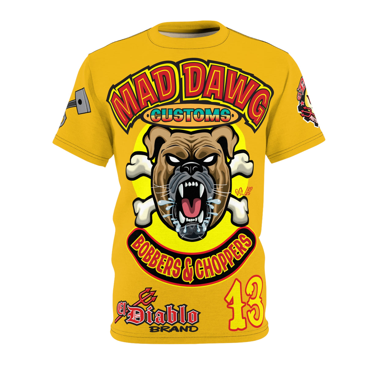 Mad Dawg Choppers & Bobbers Custom Motorcycle Riders Super Tee