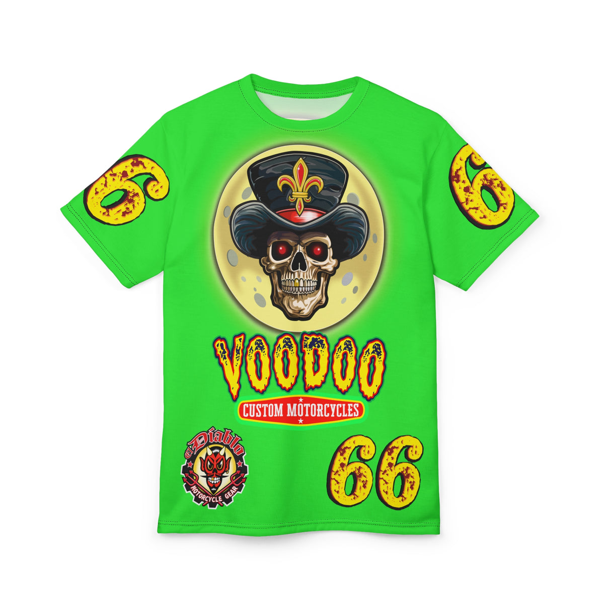 Voodoo Nightmare 66  Ultimate Motorcycle HiViz Super Tee, XLGraphics , Custom Riding Apparel