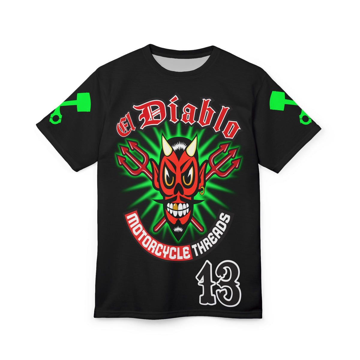 El Diablo Brand Hiviz Unisex Motorcycle Riders Super Tee