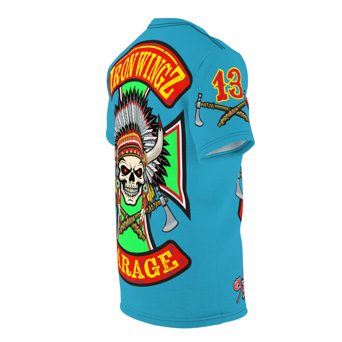 Iron Wingz Garage Warrior HiViZ Motorcycle Rider Super Tee