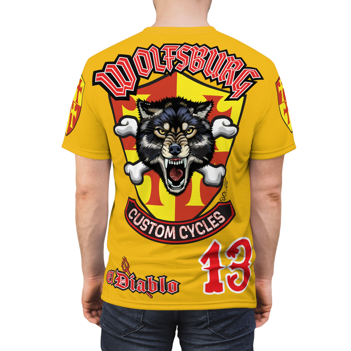 Wolfsburg Custom Cycles HiViz Graphic Super Tee for Bikers