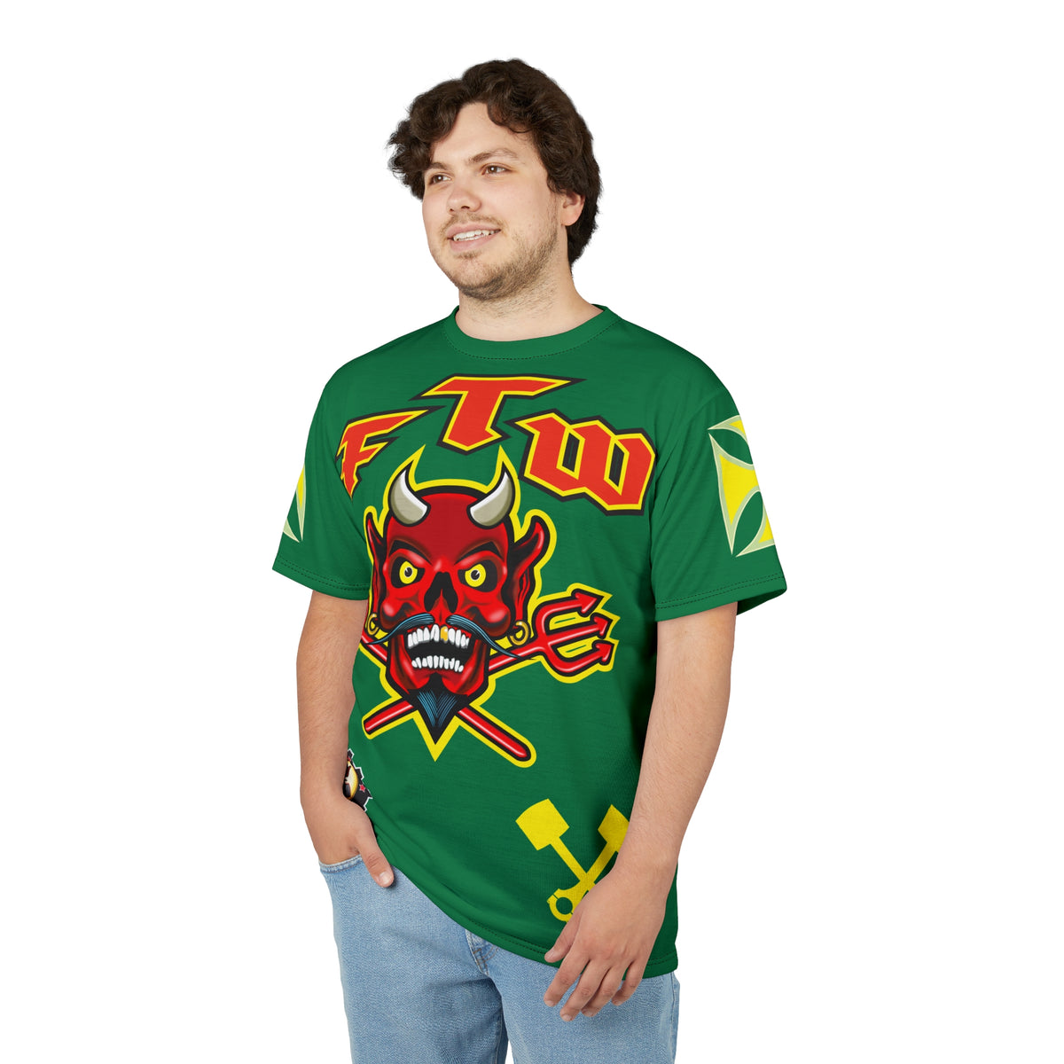FTW Motorcycle Riders Super Tee - Edgy HiViz Colour Graphics - Show Your Attitude in Style