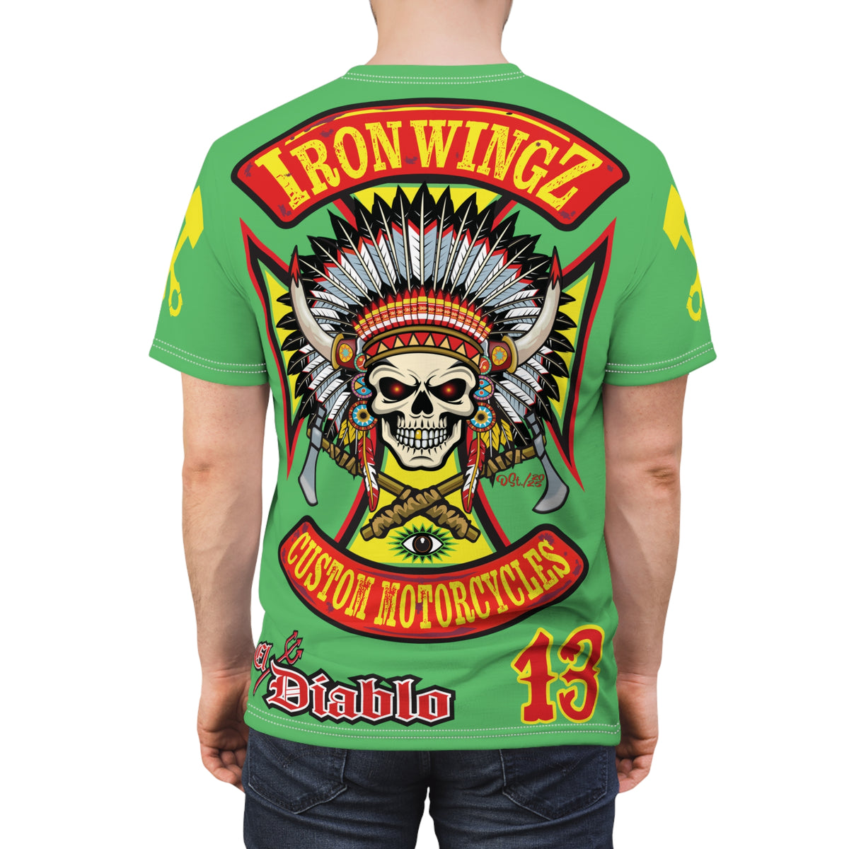 Iron WingZ Garage  Graphic Super Tee, Edgy Streetwear, Customized Apparel, Gift for Bikers