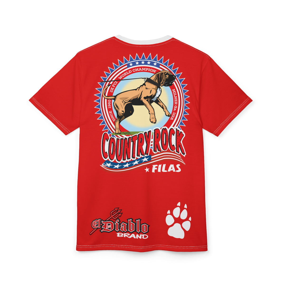 Country Rock Filas Graphic Super Tee — El Diablo Brand Paw Print T-Shirt