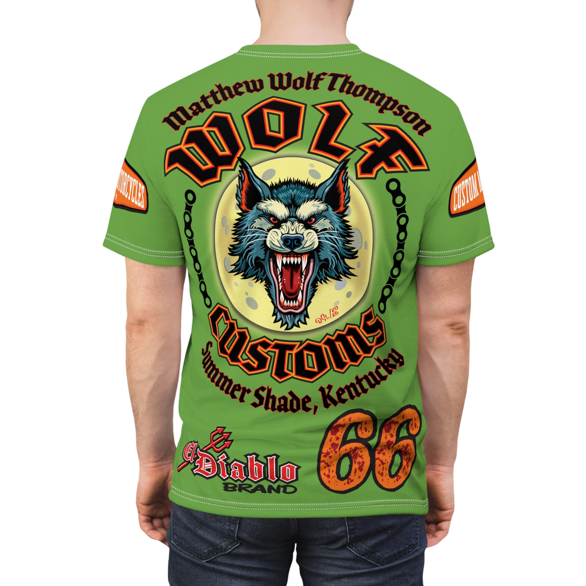MWT Wolf Custom Motorcycles Super Tee — Viciously Cool High Performance Motorcycle Riding Shirt