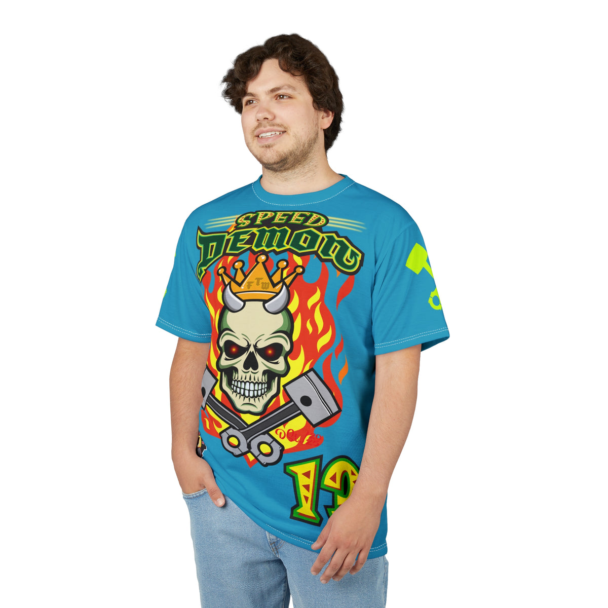 Speed Demon Hellfire HiViz Super Tee - THE Perfect Motorcycle Riding Tee - High Comfort & Perfect Fit Super Tee