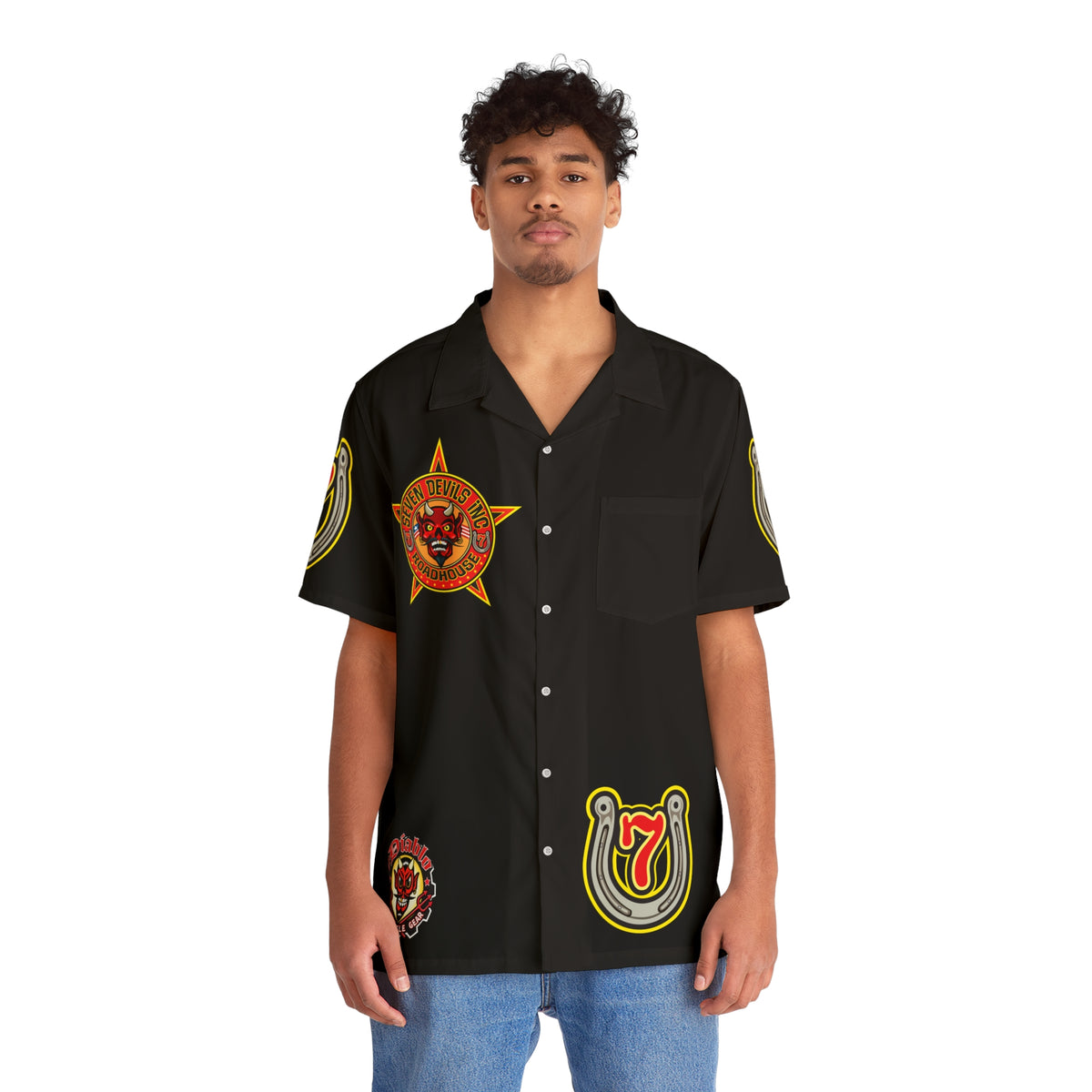 Big Bopper Men's Hawaiian Shirt - Loose, Comfortable Button Up Shirt for Easy Breezy Riding - Sizes to 5XL