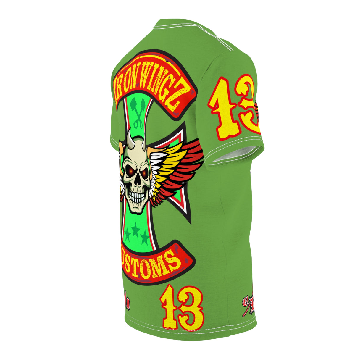 Iron Wingz Garage HiViz Super T - Hardcore Motorcycle Riders Cut- Soylent Green  ( Limited Edition )