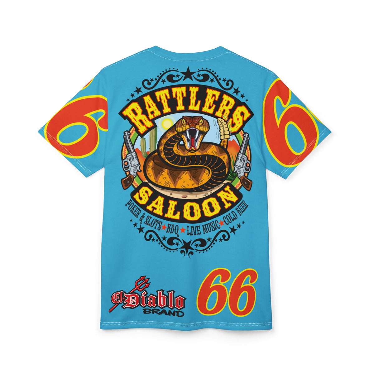 Rattlers Saloon ROUTE 66 SUPER TEE — Vintage Biker 66 Graphic Shirt