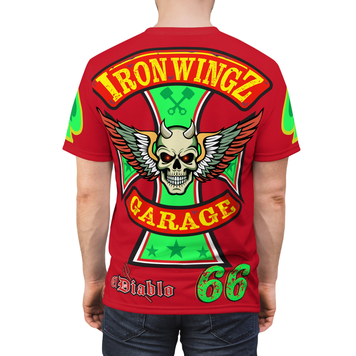 Iron Wingz Custom Motorcycle Unisex Super Tee - Bold Graphic Tee for Bikers