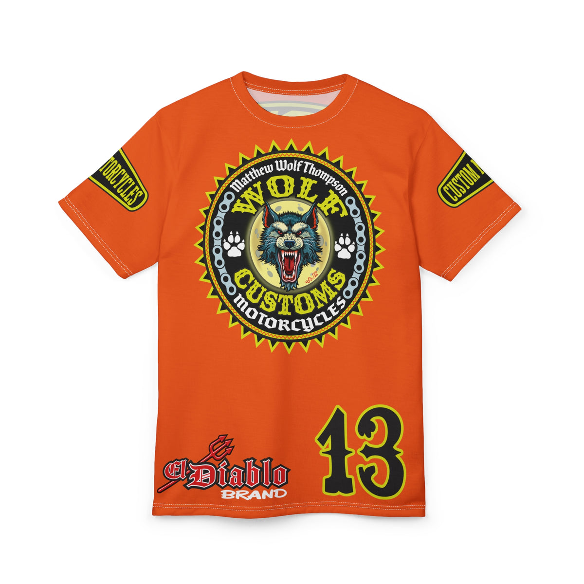 MWT Wolf Customs with XL HiViZ Graphics Super Tee —  The Best Biker Riding Tee EVER !!!
